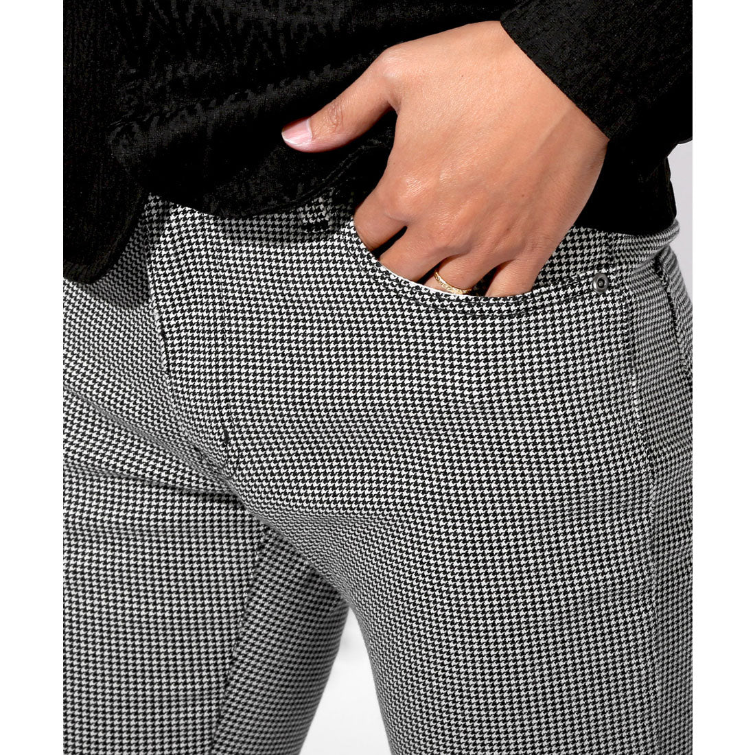 ラグスタイル LUXSTYLE 総柄カツラギチェックパンツ/チノパン スリムパンツ メンズ スキニー チノパンツ ズボン ボトムス チェック柄 総柄 カツラギデニム ストレッチ （ネイビーウィンドウペン） ネイビーウィンドウペン