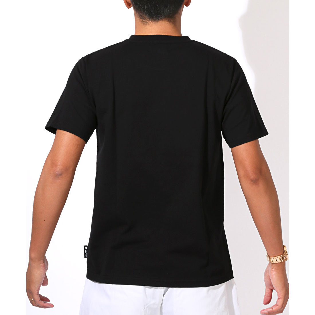 ラグスタイル LUXSTYLE LUXE/R(ラグジュ)デニムベア半袖Tシャツ/トップス カットソー メンズ ブランド 刺繍 ワッペン アップリケ デニム パッチワーク 切替 天竺 （ホワイト） ホワイト