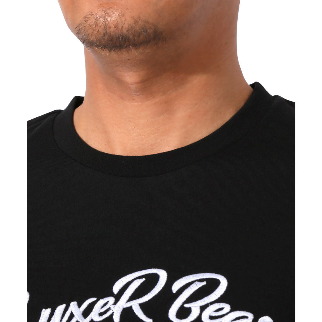 ラグスタイル LUXSTYLE LUXE/R(ラグジュ)デニムベア半袖Tシャツ/トップス カットソー メンズ ブランド 刺繍 ワッペン アップリケ デニム パッチワーク 切替 天竺 （ホワイト） ホワイト