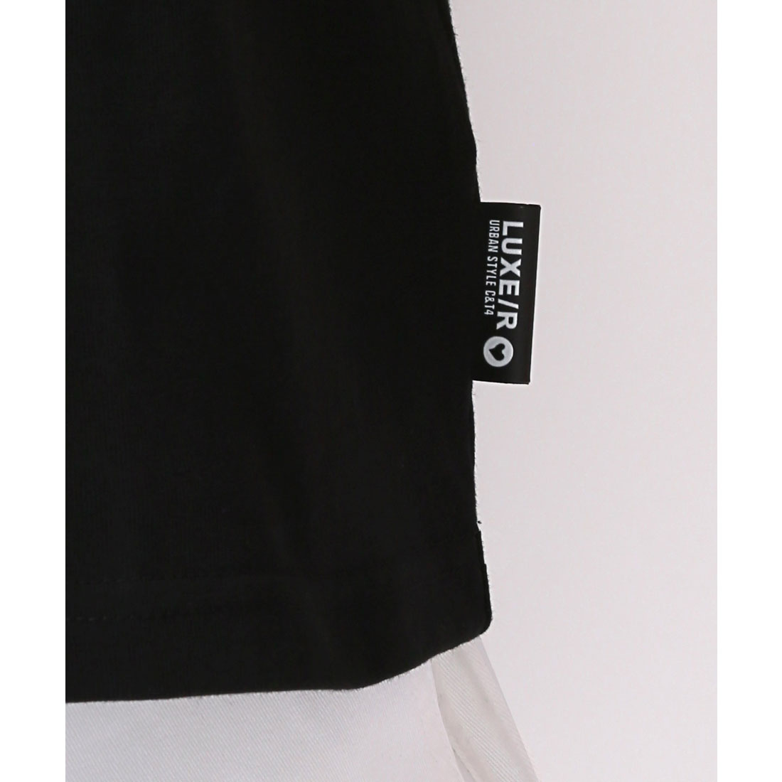 ラグスタイル LUXSTYLE LUXE/R(ラグジュ)デニムベア半袖Tシャツ/トップス カットソー メンズ ブランド 刺繍 ワッペン アップリケ デニム パッチワーク 切替 天竺 （ホワイト） ホワイト