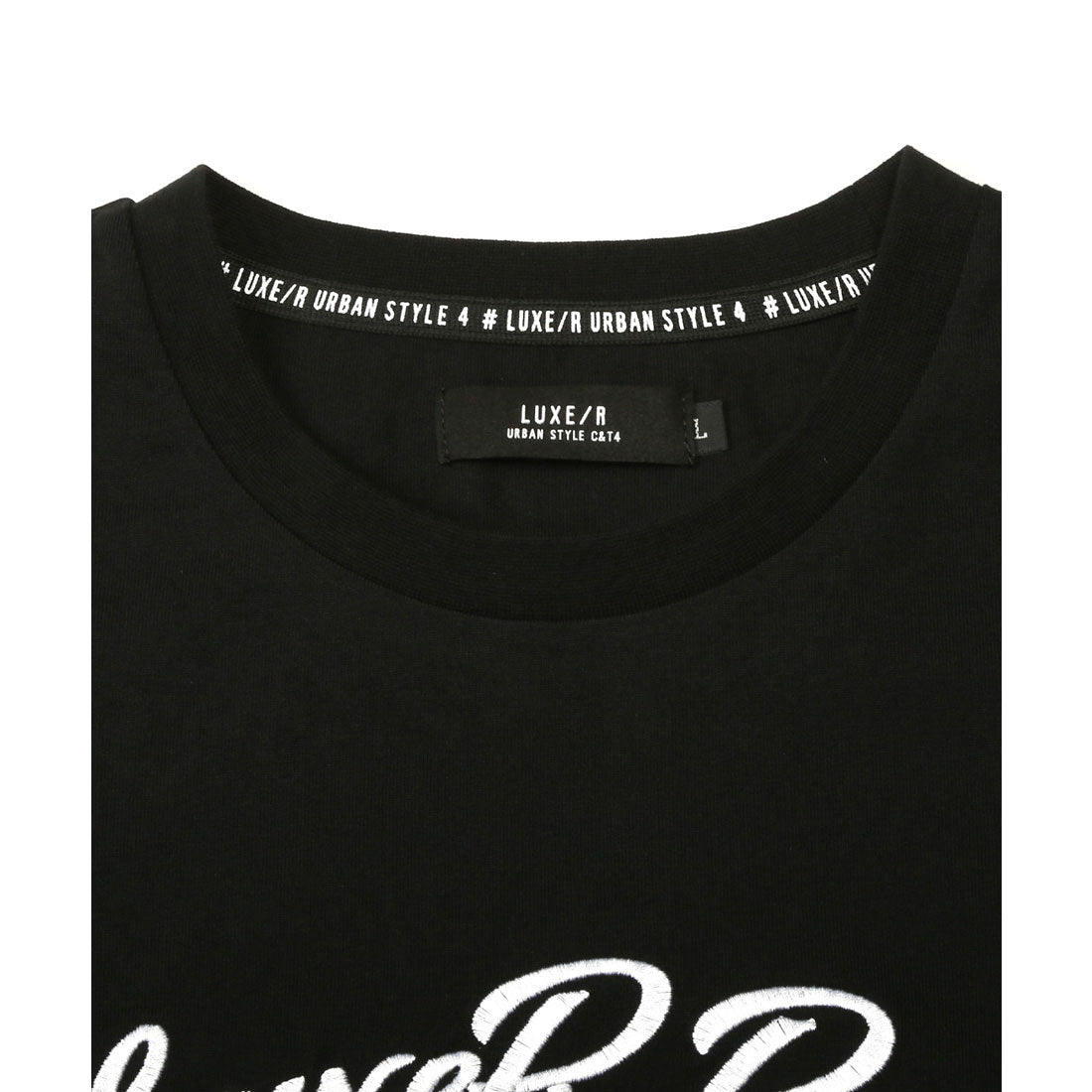 ラグスタイル LUXSTYLE LUXE/R(ラグジュ)デニムベア半袖Tシャツ/トップス カットソー メンズ ブランド 刺繍 ワッペン アップリケ デニム パッチワーク 切替 天竺 （ホワイト） ホワイト