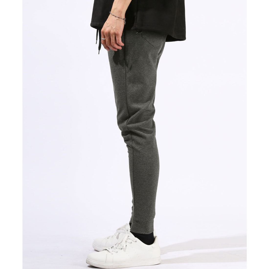 ラグスタイル LUXSTYLE ポンチジョガーパンツ/スウェットパンツ イージーパンツ メンズ ポンチ 無地 裾リブ 大きいサイズ ウエストゴム ストレッチ （ブラック） ブラック