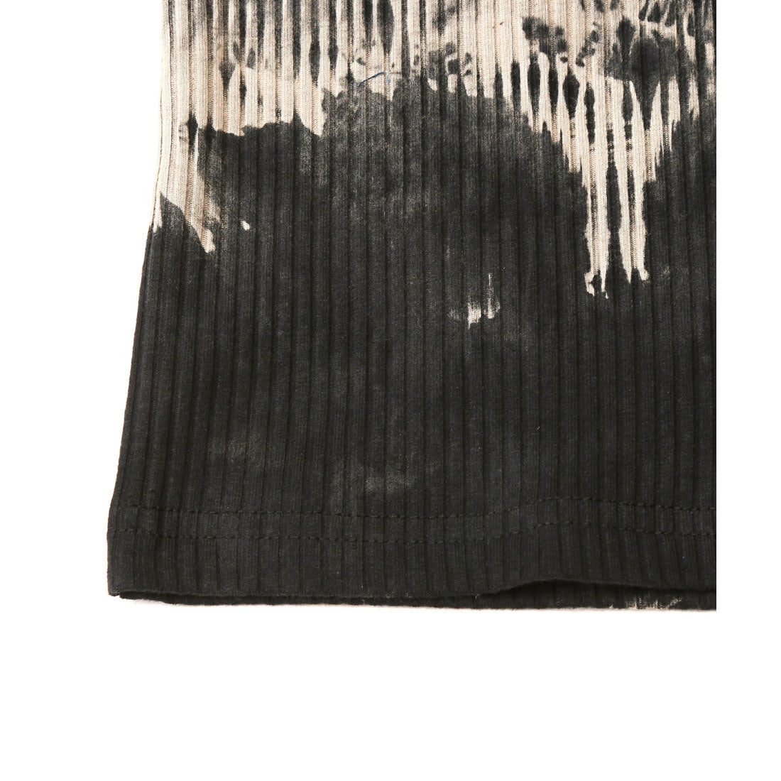 ラグスタイル LUXSTYLE Bernings Sho(バーニングショー)ムラ染めテレコVネックTシャツ/Tシャツ 半袖 メンズ Vネック 半袖Tシャツ VネックTシャツ ムラ染め テレコ リブ タイダイ染め （ブラック） ブラック