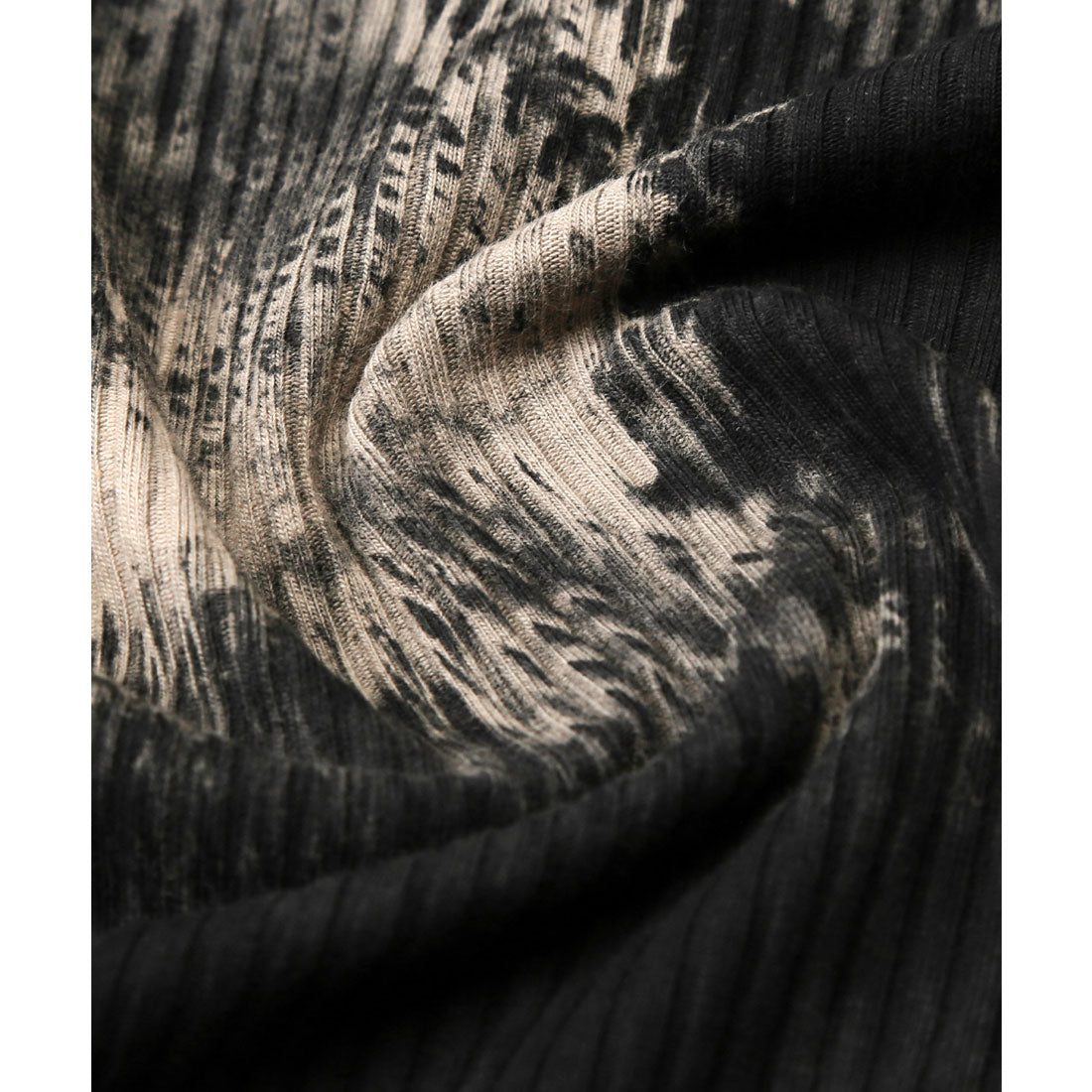 ラグスタイル LUXSTYLE Bernings Sho(バーニングショー)ムラ染めテレコVネックTシャツ/Tシャツ 半袖 メンズ Vネック 半袖Tシャツ VネックTシャツ ムラ染め テレコ リブ タイダイ染め （ブラック） ブラック