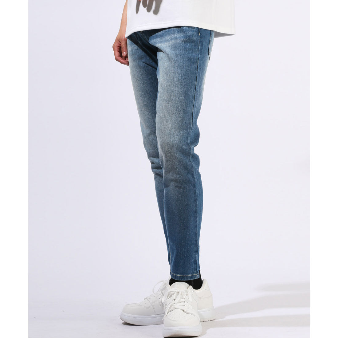 ラグスタイル LUXSTYLE アンクルスキニーデニムパンツ/スキニーパンツ アンクルパンツ メンズ スキニー デニム ジーンズ ジーパン 9分丈 細身 タイト 美脚 （ブルー） ブルー