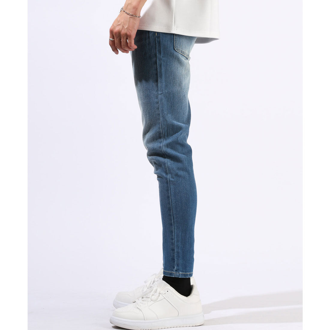 ラグスタイル LUXSTYLE アンクルスキニーデニムパンツ/スキニーパンツ アンクルパンツ メンズ スキニー デニム ジーンズ ジーパン 9分丈 細身 タイト 美脚 （ブルー） ブルー