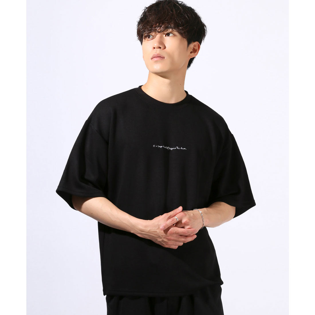 ラグスタイル LUXSTYLE クラウドグラフィックバックプリントポンチTシャツ/接触冷感 クール とろみ 選べるデザイン バックプリント ポンチ グラフィック プリント （Bブラック） Bブラック