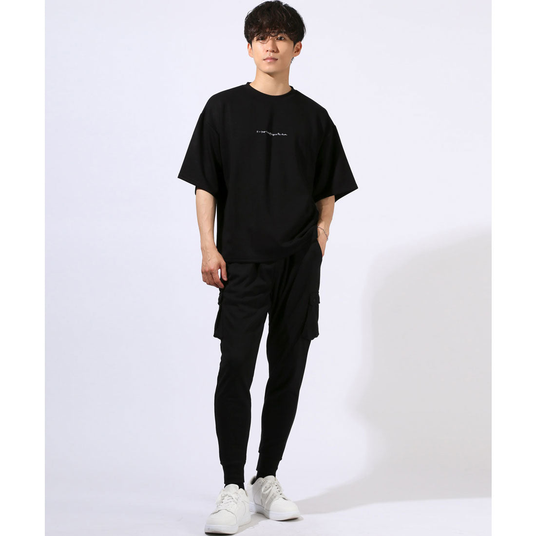 ラグスタイル LUXSTYLE クラウドグラフィックバックプリントポンチTシャツ/接触冷感 クール とろみ 選べるデザイン バックプリント ポンチ グラフィック プリント （Bブラック） Bブラック