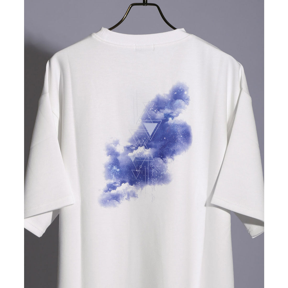 ラグスタイル LUXSTYLE クラウドグラフィックバックプリントポンチTシャツ/接触冷感 クール とろみ 選べるデザイン バックプリント ポンチ グラフィック プリント （Bブラック） Bブラック