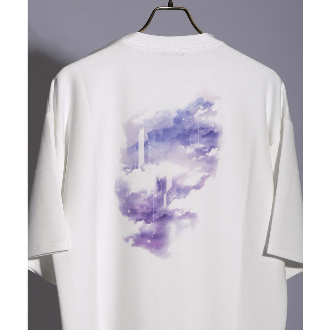 ラグスタイル LUXSTYLE クラウドグラフィックバックプリントポンチTシャツ/接触冷感 クール とろみ 選べるデザイン バックプリント ポンチ グラフィック プリント （Bブラック） Bブラック