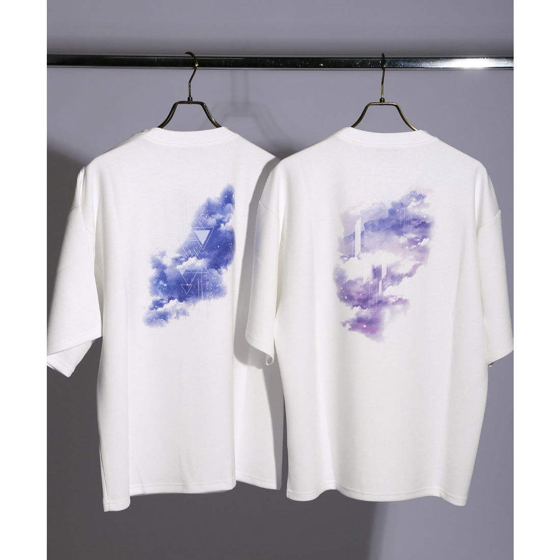 ラグスタイル LUXSTYLE クラウドグラフィックバックプリントポンチTシャツ/接触冷感 クール とろみ 選べるデザイン バックプリント ポンチ グラフィック プリント （Bブラック） Bブラック
