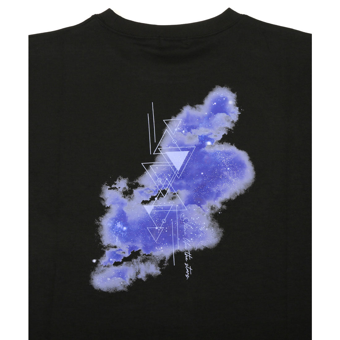 ラグスタイル LUXSTYLE クラウドグラフィックバックプリントポンチTシャツ/接触冷感 クール とろみ 選べるデザイン バックプリント ポンチ グラフィック プリント （Bブラック） Bブラック