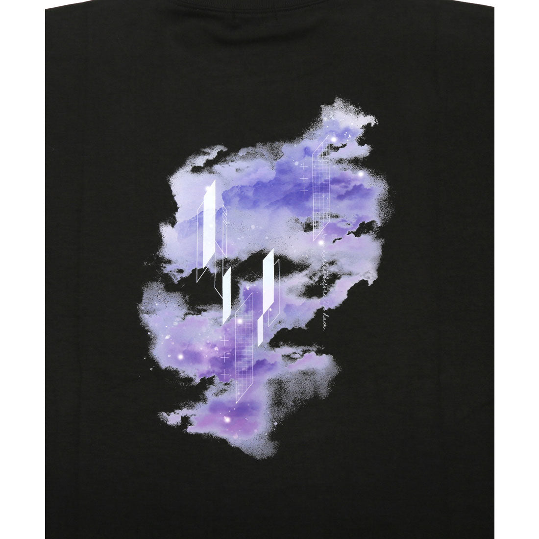 ラグスタイル LUXSTYLE クラウドグラフィックバックプリントポンチTシャツ/接触冷感 クール とろみ 選べるデザイン バックプリント ポンチ グラフィック プリント （Bブラック） Bブラック