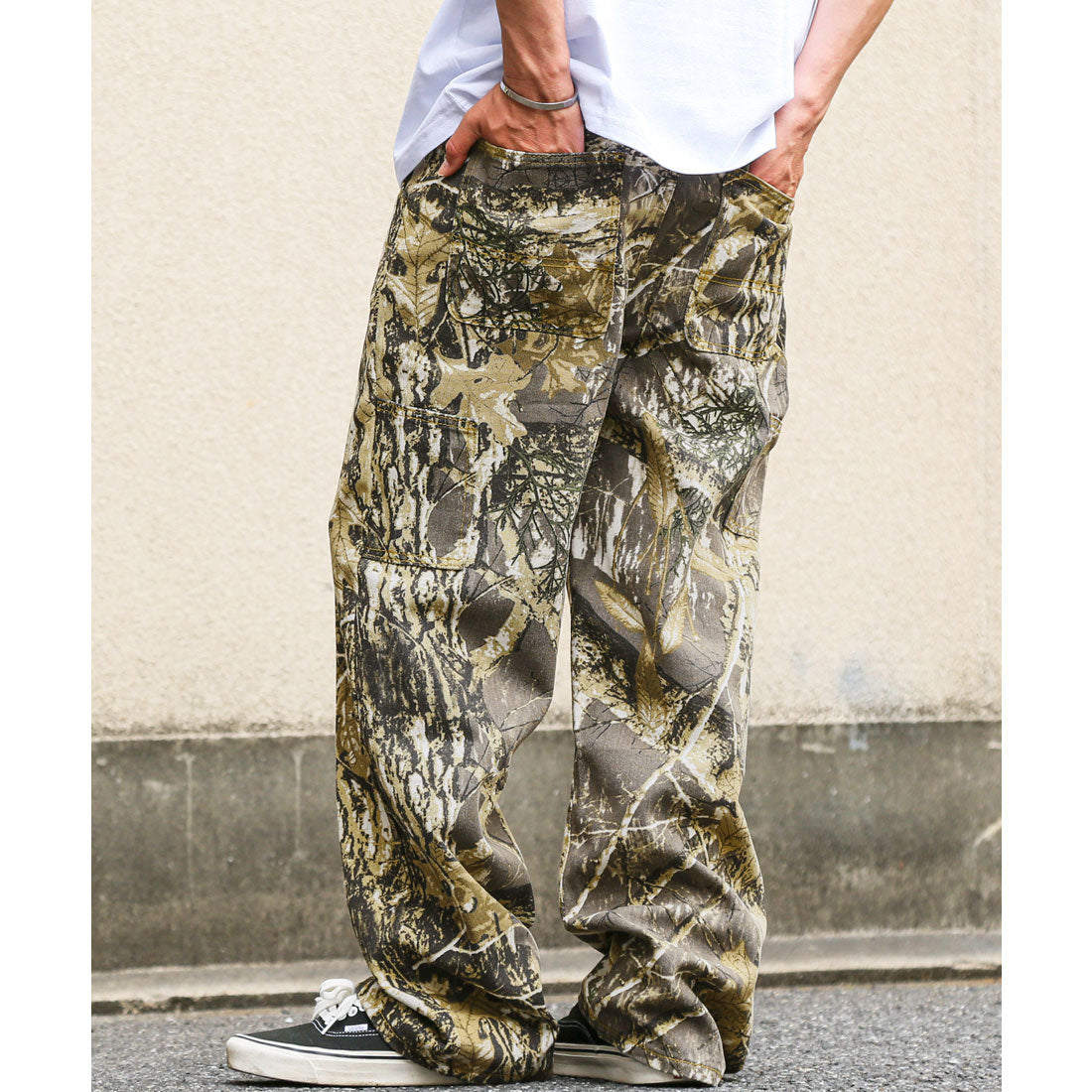 ラグスタイル LUXSTYLE リアルツリー柄デニムパンツ/ペインターパンツ ワークパンツ メンズ リアルツリー 迷彩柄 カモフラージュ カーゴ ミリタリー （カーキ） カーキ