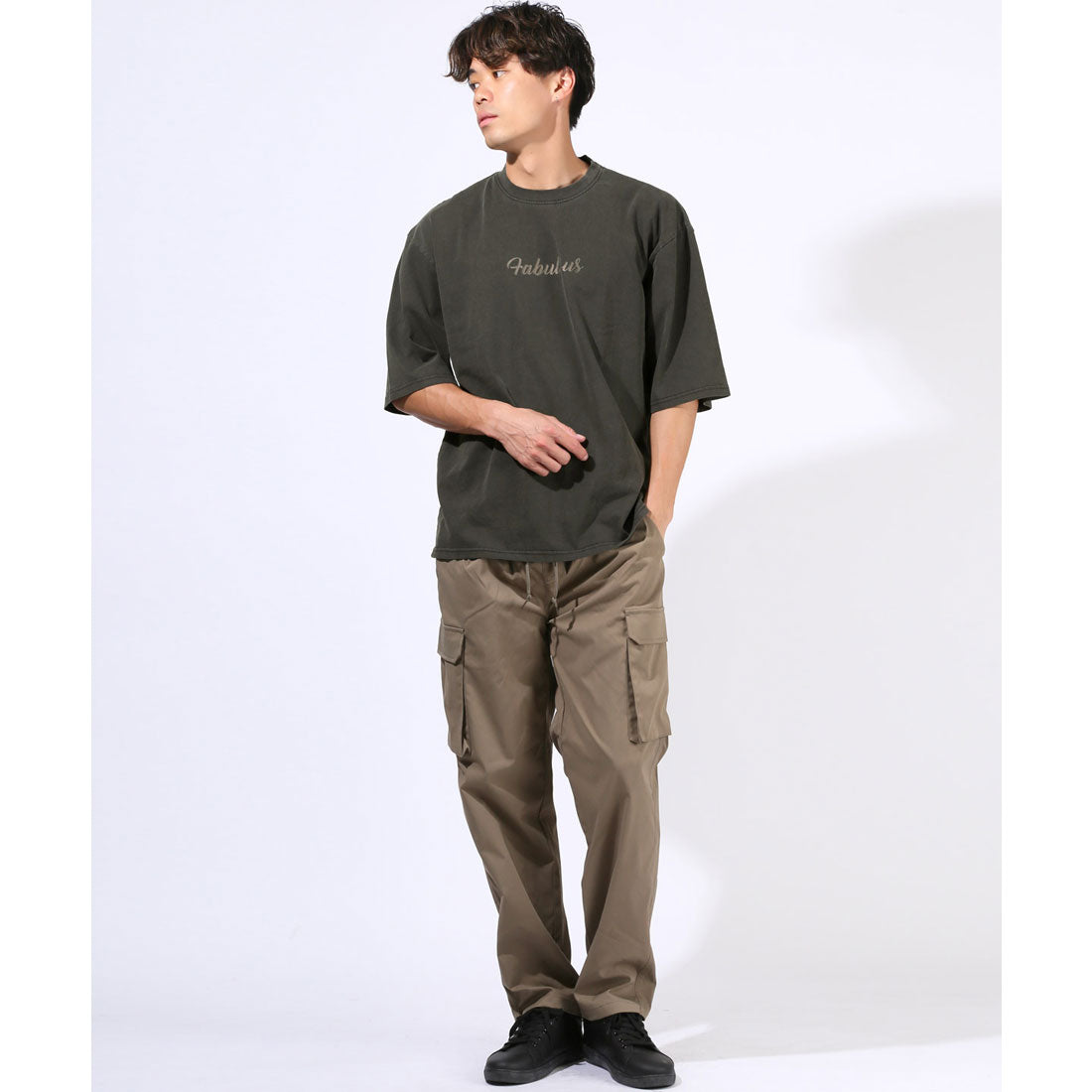 ラグスタイル LUXSTYLE ピグメントハードウォッシュGIRL半袖Tシャツ/半袖Tシャツ トップス ピグメント ハードウォッシュ ウォッシュ加工 ガール イラスト プリント ロゴ オーバーサイズ （ウォッシュブラック） ウォッシュブラック