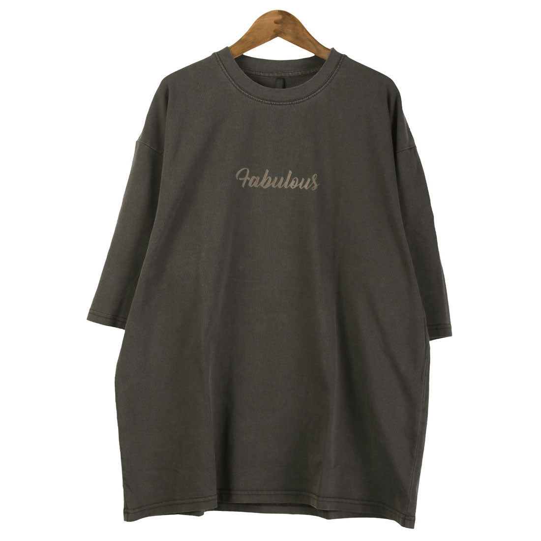 ラグスタイル LUXSTYLE ピグメントハードウォッシュGIRL半袖Tシャツ/半袖Tシャツ トップス ピグメント ハードウォッシュ ウォッシュ加工 ガール イラスト プリント ロゴ オーバーサイズ （ウォッシュブラック） ウォッシュブラック