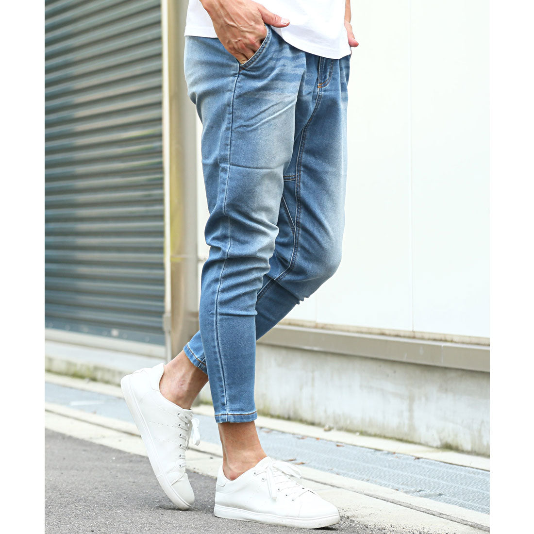 ラグスタイル LUXSTYLE クライミングジョグデニムパンツ/スキニーパンツ アンクルパンツ メンズ スキニー サルエル デニム ジーンズ ジーパン ストレッチ （インディゴ） インディゴ