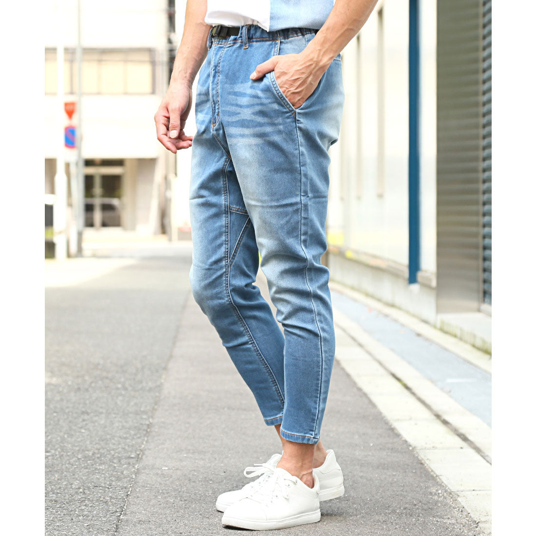 ラグスタイル LUXSTYLE クライミングジョグデニムパンツ/スキニーパンツ アンクルパンツ メンズ スキニー サルエル デニム ジーンズ ジーパン ストレッチ （インディゴ） インディゴ