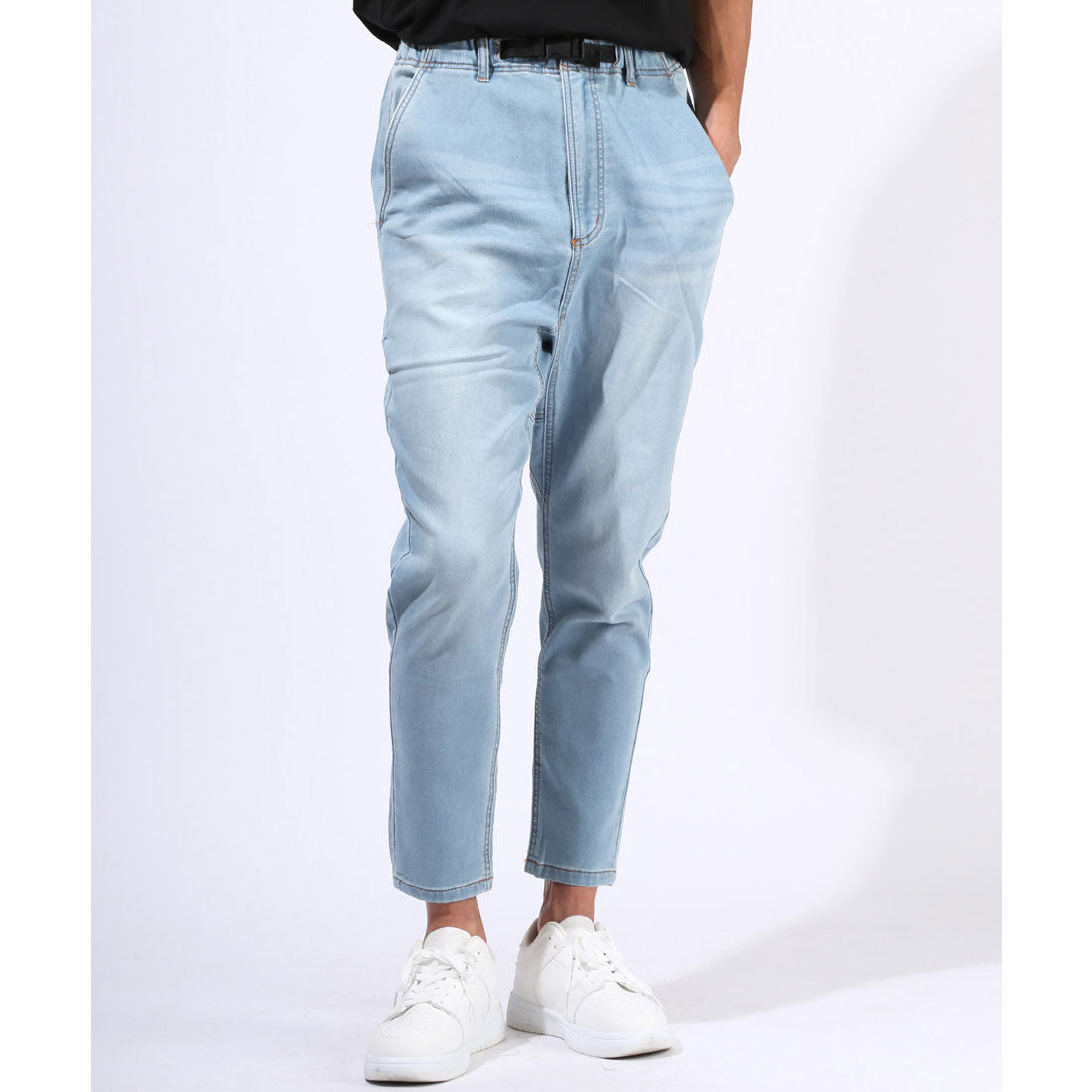 ラグスタイル LUXSTYLE クライミングジョグデニムパンツ/スキニーパンツ アンクルパンツ メンズ スキニー サルエル デニム ジーンズ ジーパン ストレッチ （ブルー） ブルー