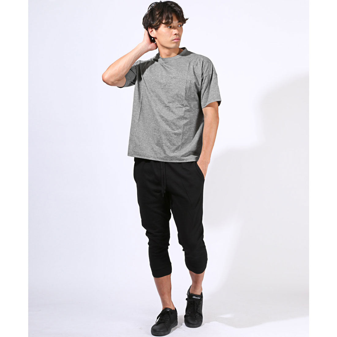 ラグスタイル LUXSTYLE 速乾半袖Tシャツ/トップス カットソー 速乾 吸水 吸汗 ドライ ストレッチ 伸縮性 胸ポケット クルーネック スポーツ （杢グレー） 杢グレー