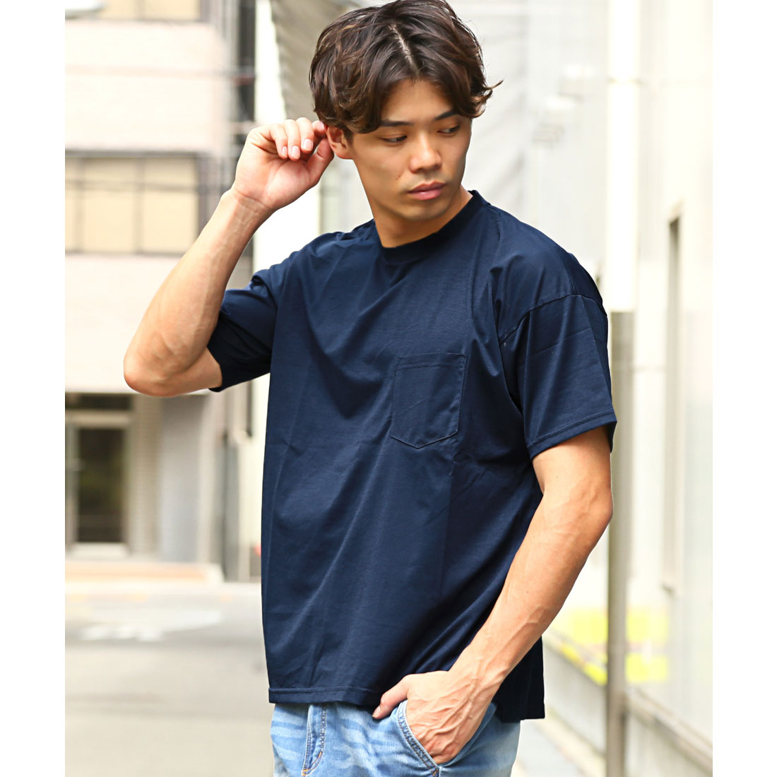ラグスタイル LUXSTYLE 速乾半袖Tシャツ/トップス カットソー 速乾 吸水 吸汗 ドライ ストレッチ 伸縮性 胸ポケット クルーネック スポーツ （杢グレー） 杢グレー