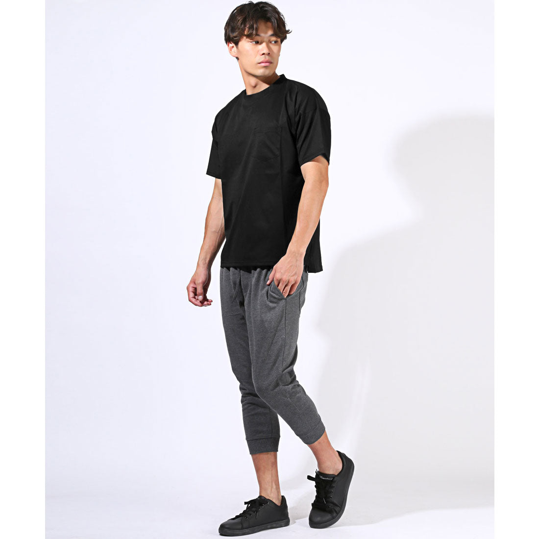 ラグスタイル LUXSTYLE 速乾半袖Tシャツ/トップス カットソー 速乾 吸水 吸汗 ドライ ストレッチ 伸縮性 胸ポケット クルーネック スポーツ （杢グレー） 杢グレー