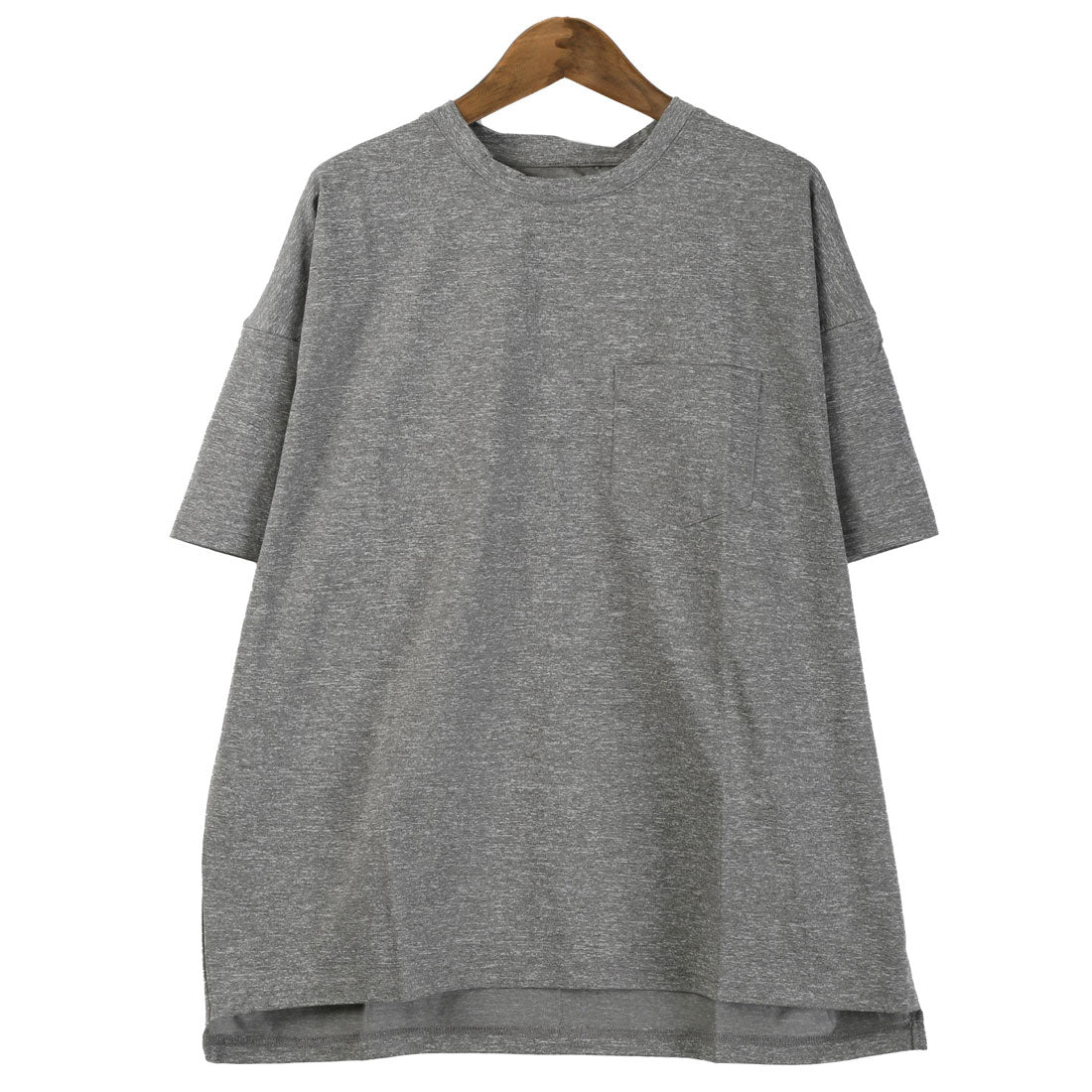 ラグスタイル LUXSTYLE 速乾半袖Tシャツ/トップス カットソー 速乾 吸水 吸汗 ドライ ストレッチ 伸縮性 胸ポケット クルーネック スポーツ （杢グレー） 杢グレー
