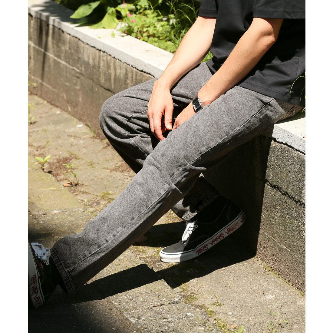 ラグスタイル LUXSTYLE デニムワイドテーパードパンツ/テーパードパンツ メンズ 大きいサイズ リラックスシルエット カジュアル ケミカル ワンウォッシュ ヴィンテージ 無地 通年 （ブルーケミカル） ブルーケミカル