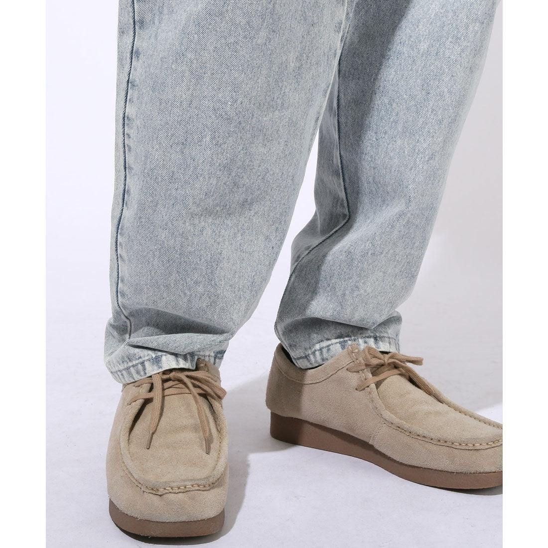 ラグスタイル LUXSTYLE デニムワイドテーパードパンツ/テーパードパンツ メンズ 大きいサイズ リラックスシルエット カジュアル ケミカル ワンウォッシュ ヴィンテージ 無地 通年 （ブルーケミカル） ブルーケミカル