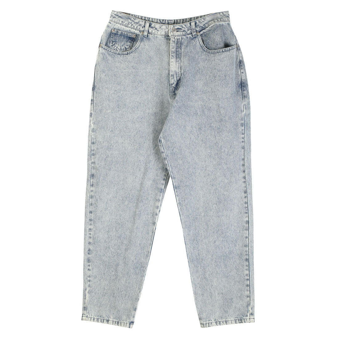 ラグスタイル LUXSTYLE デニムワイドテーパードパンツ/テーパードパンツ メンズ 大きいサイズ リラックスシルエット カジュアル ケミカル ワンウォッシュ ヴィンテージ 無地 通年 （ブルーケミカル） ブルーケミカル