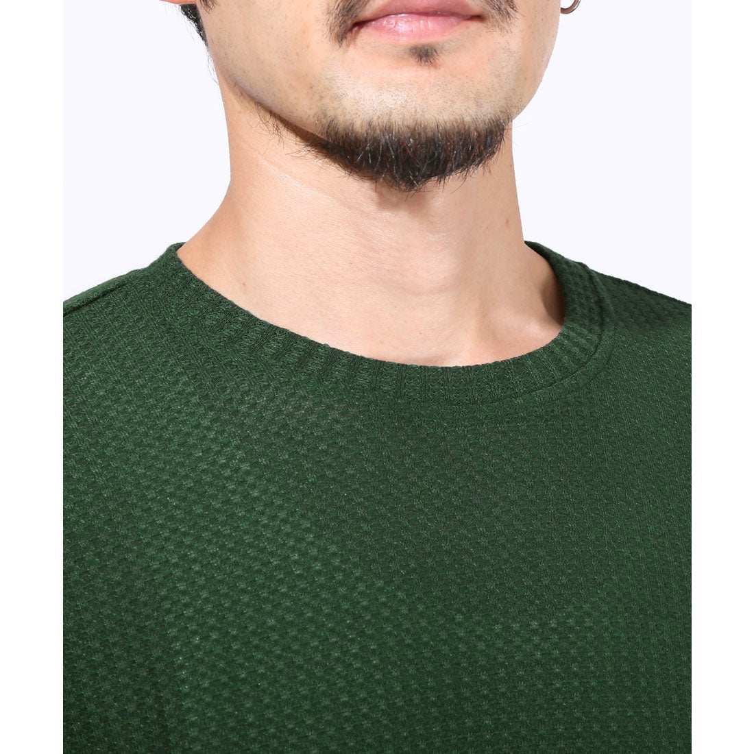 ラグスタイル LUXSTYLE サマーワッフル半袖Tシャツ/無地 ワッフル 夏 サマー ゆったり オーバーサイズ 丸首 クルーネック シンプル カジュアル （ブラック） ブラック