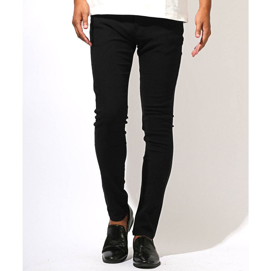 ラグスタイル LUXSTYLE スーパーストレッチパンツ/ボトムス ズボン パンツ スーパーストレッチ ストレッチ性 伸縮性 伸びる スリム 細身 美脚 脚長 チノパン （ブラック） ブラック