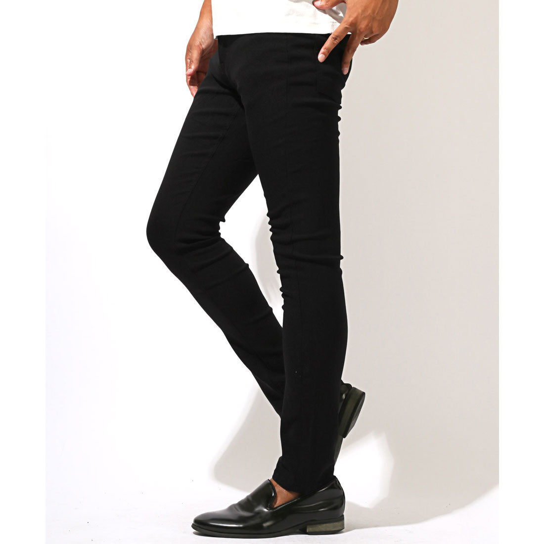ラグスタイル LUXSTYLE スーパーストレッチパンツ/ボトムス ズボン パンツ スーパーストレッチ ストレッチ性 伸縮性 伸びる スリム 細身 美脚 脚長 チノパン （ブラック） ブラック