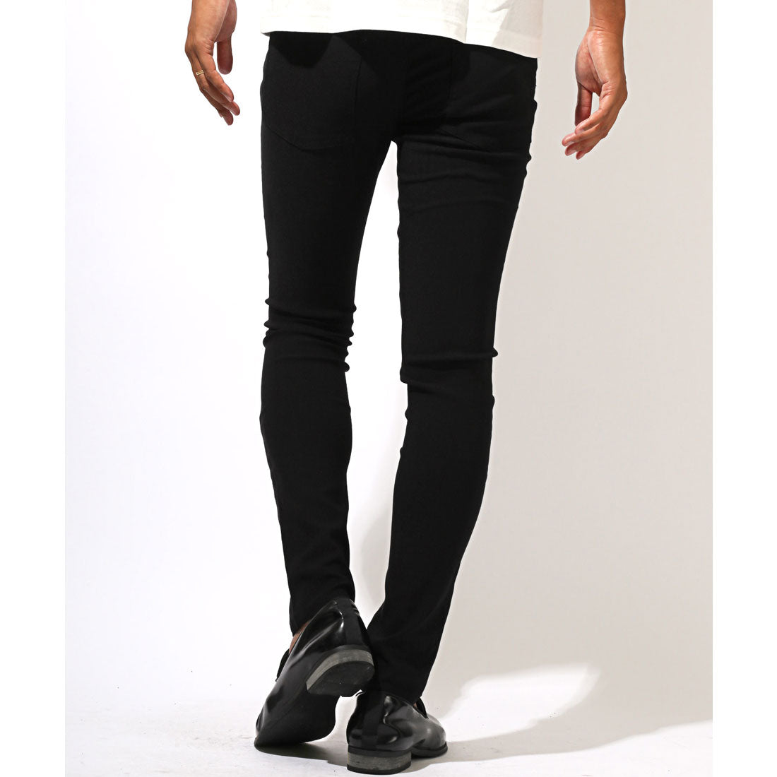 ラグスタイル LUXSTYLE スーパーストレッチパンツ/ボトムス ズボン パンツ スーパーストレッチ ストレッチ性 伸縮性 伸びる スリム 細身 美脚 脚長 チノパン （ブラック） ブラック