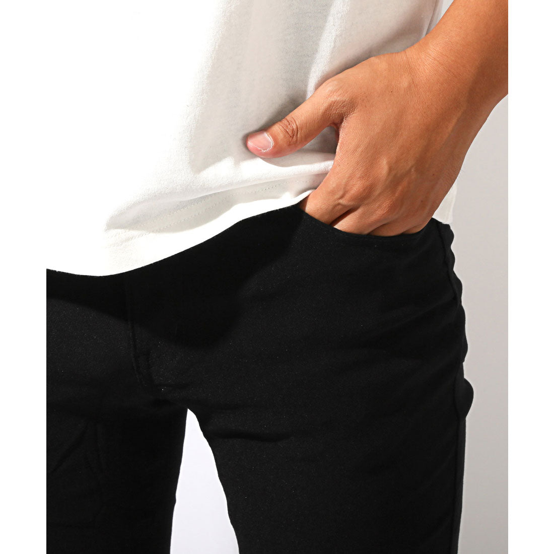 ラグスタイル LUXSTYLE スーパーストレッチパンツ/ボトムス ズボン パンツ スーパーストレッチ ストレッチ性 伸縮性 伸びる スリム 細身 美脚 脚長 チノパン （ブラック） ブラック