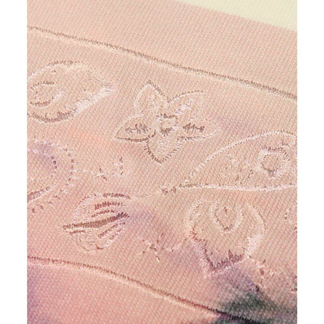 ラグスタイル LUXSTYLE ペイズリー刺繍転写プリント半袖Tシャツ/トップス クルーネック フォトプリント 刺繍 ペイズリー柄 サンセット 夕日 ビーチ リゾート 夏 サマー （Bホワイト） Bホワイト