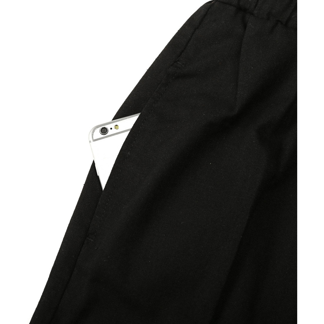 ラグスタイル LUXSTYLE リネンサルエルパンツ/バルーンパンツ ハロンパンツ アラジンパンツ イージーパンツ メンズ 麻 リネン 7分丈 クロップド丈 大きいサイズ （ブラック） ブラック