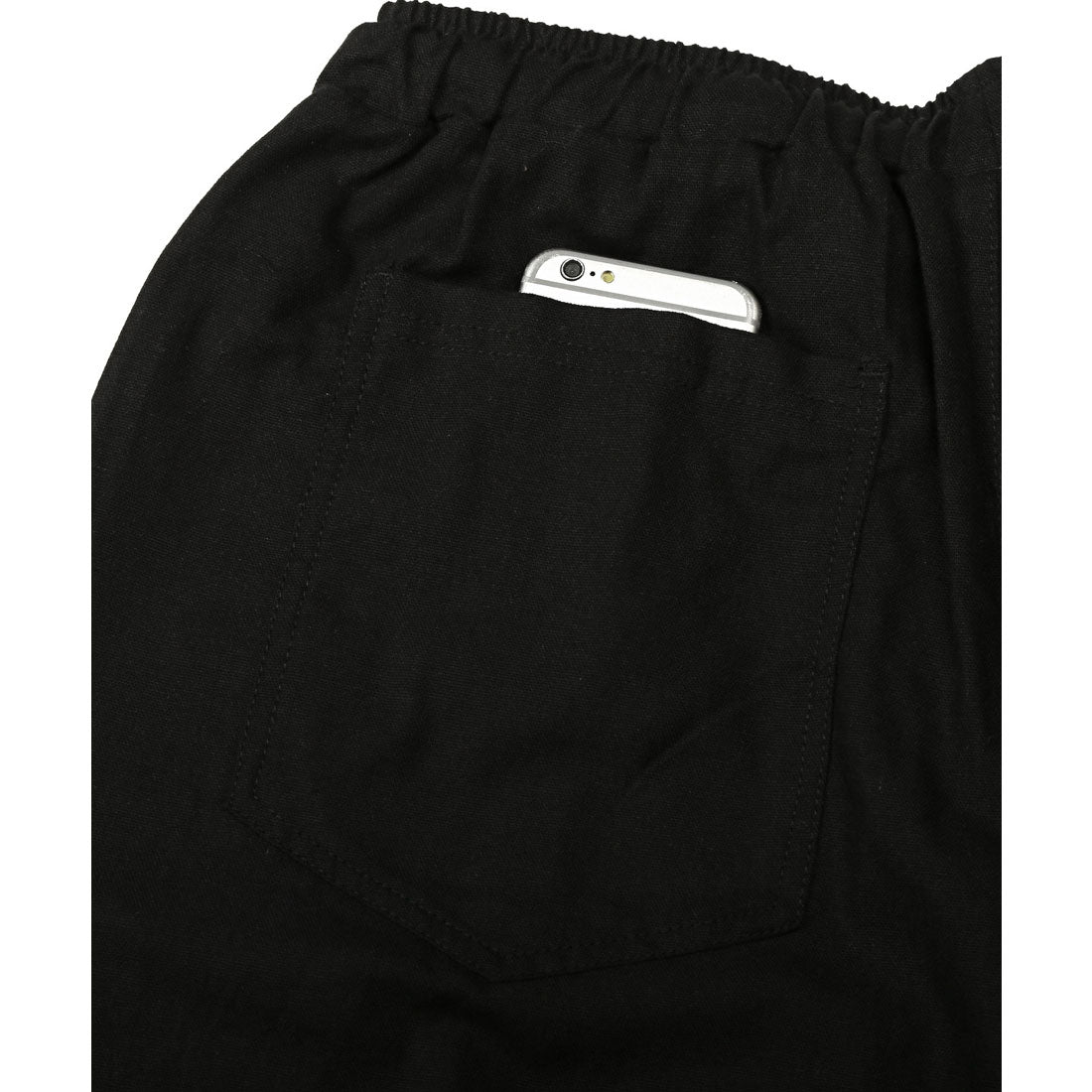 ラグスタイル LUXSTYLE リネンサルエルパンツ/バルーンパンツ ハロンパンツ アラジンパンツ イージーパンツ メンズ 麻 リネン 7分丈 クロップド丈 大きいサイズ （ブラック） ブラック
