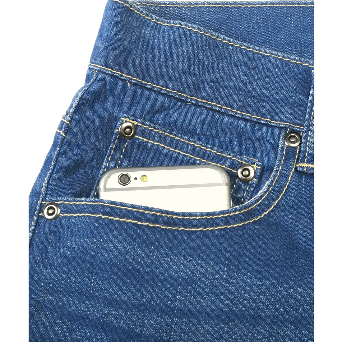 ラグスタイル LUXSTYLE 接触冷感デニムショートパンツ/短パン ショーツ ジーパン Gパン メンズ 接触冷感 ひんやり ショート丈 膝上 短め ストレッチ 大きいサイズ （ブリーチ） ブリーチ