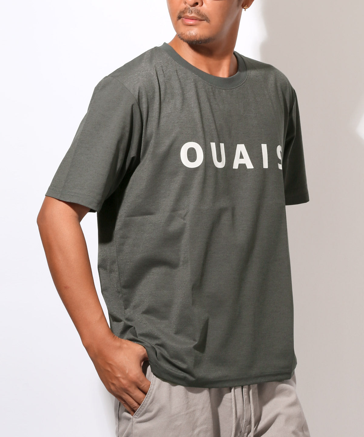 ラグスタイル LUXSTYLE シルケットロゴプリント半袖Tシャツ/トップス カットソー シルケット加工 シルク風 プリント ロゴ 英字 シンプル クルーネック 丸首 インナー （チャコール） チャコール