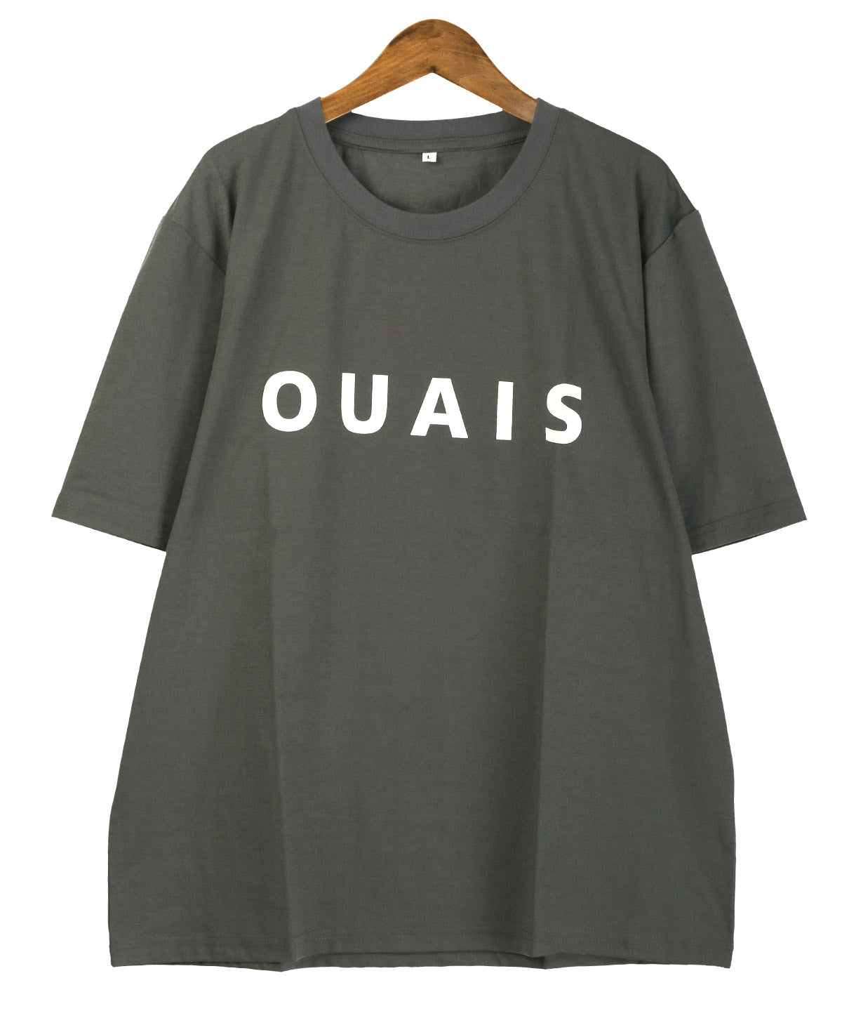 ラグスタイル LUXSTYLE シルケットロゴプリント半袖Tシャツ/トップス カットソー シルケット加工 シルク風 プリント ロゴ 英字 シンプル クルーネック 丸首 インナー （チャコール） チャコール