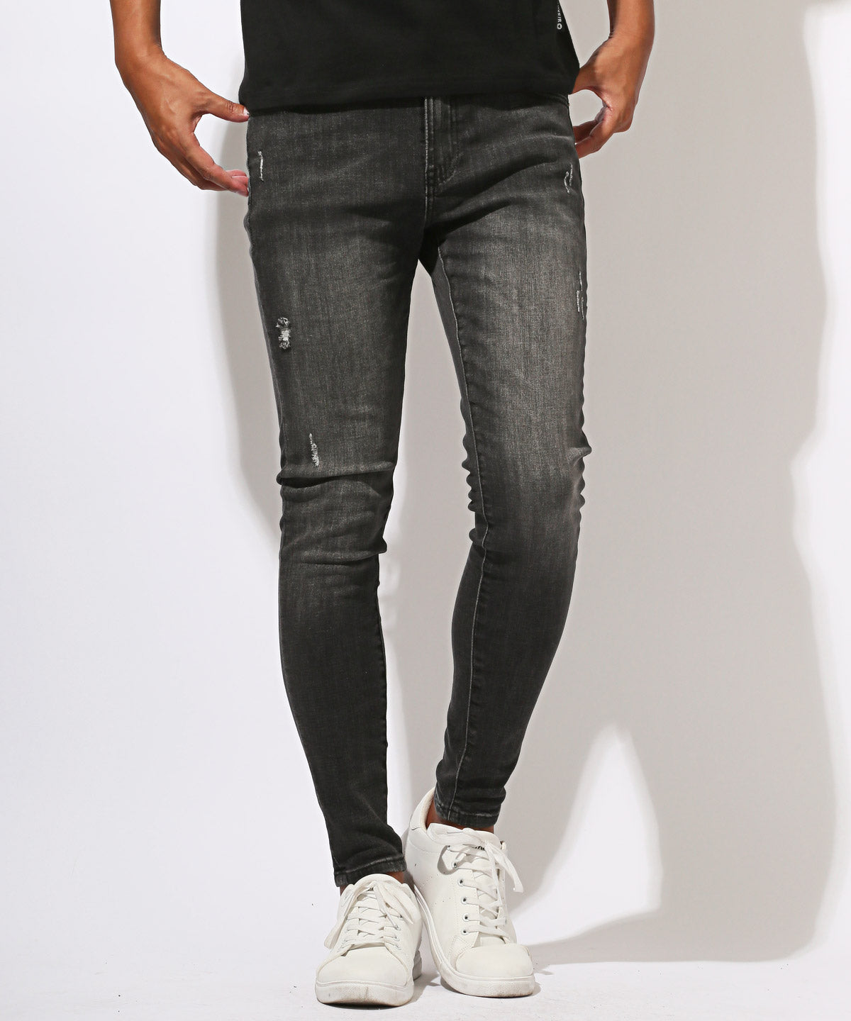 ラグスタイル LUXSTYLE キャロットスキニーデニムパンツ/ジーンズ キャロットパンツ ボトムス ズボン パンツ ストレッチ 伸縮性 伸びる スリム （ブラック） ブラック