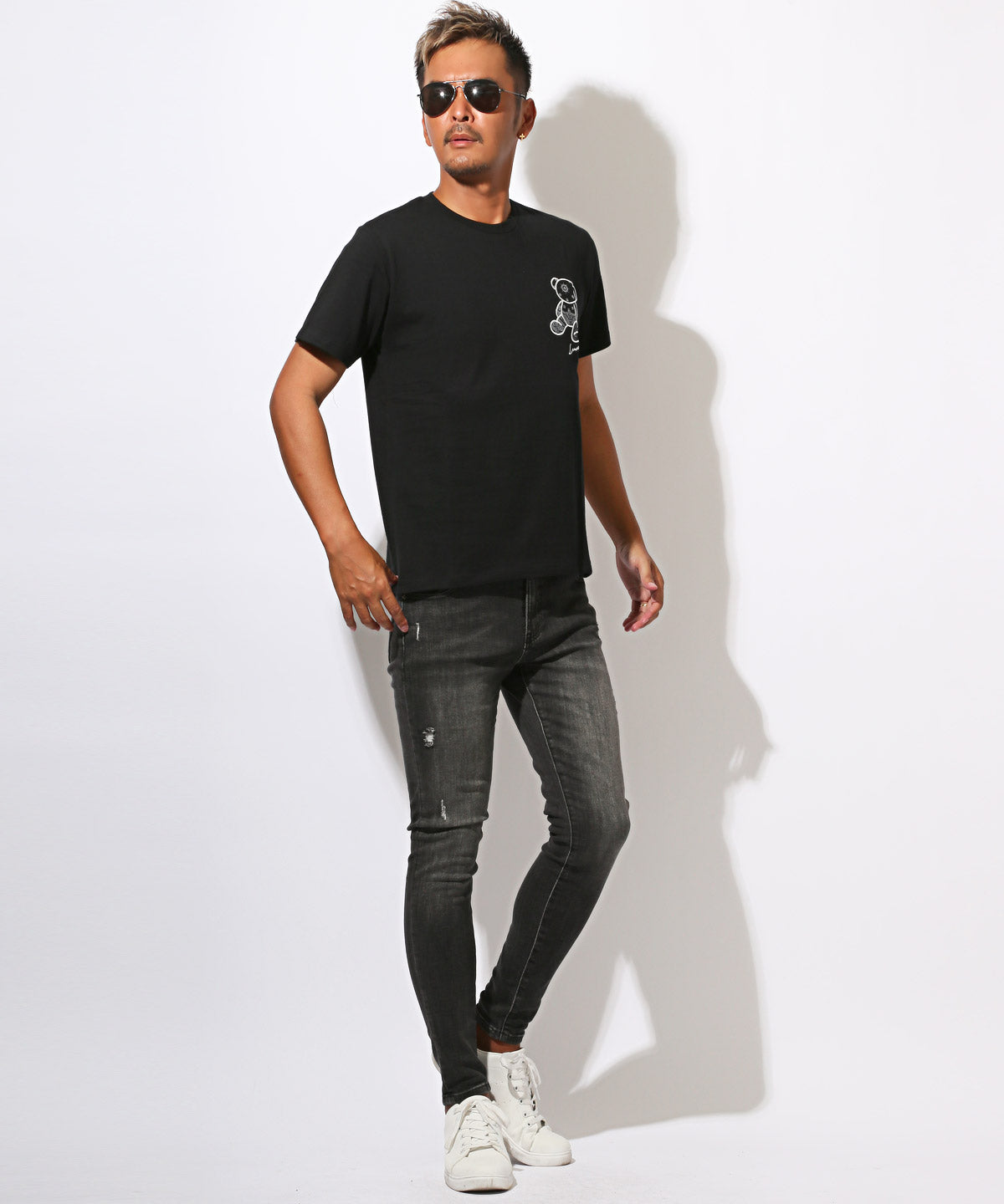 ラグスタイル LUXSTYLE キャロットスキニーデニムパンツ/ジーンズ キャロットパンツ ボトムス ズボン パンツ ストレッチ 伸縮性 伸びる スリム （ブラック） ブラック