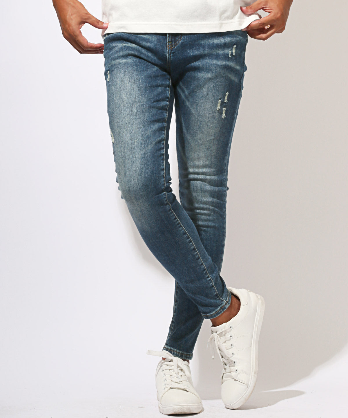 ラグスタイル LUXSTYLE キャロットスキニーデニムパンツ/ジーンズ キャロットパンツ ボトムス ズボン パンツ ストレッチ 伸縮性 伸びる スリム （インディゴ） インディゴ