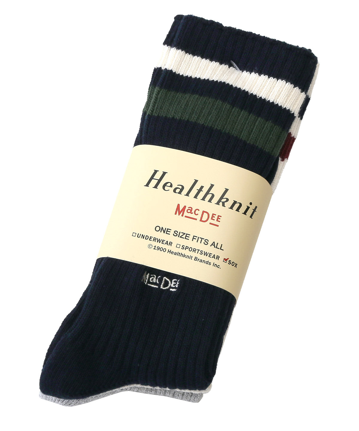 ラグスタイル LUXSTYLE Healthknit(ヘルスニット)ワンポイント刺繍2本ラインクルーソックス3足セット/ソックス ブランド 3足セット ラインソックス クルーソックス ハイソックス  2本 ライン （3足セット） 3足セット