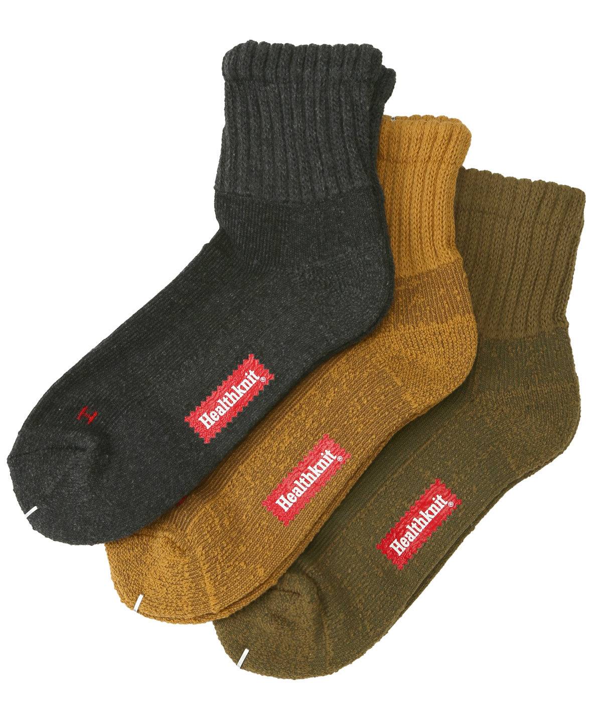 ラグスタイル LUXSTYLE Healthknit(ヘルスニット)シンカーカラー無地ミドル丈ソックス3足セット/ソックス ブランド 3足セット クォーターソックス クルーソックス スニーカーソックス （3足セット） 3足セット