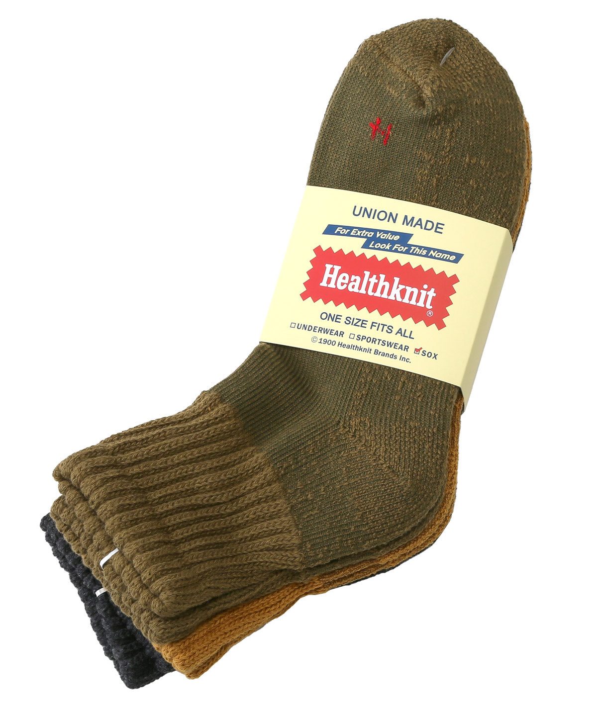 ラグスタイル LUXSTYLE Healthknit(ヘルスニット)シンカーカラー無地ミドル丈ソックス3足セット/ソックス ブランド 3足セット クォーターソックス クルーソックス スニーカーソックス （3足セット） 3足セット