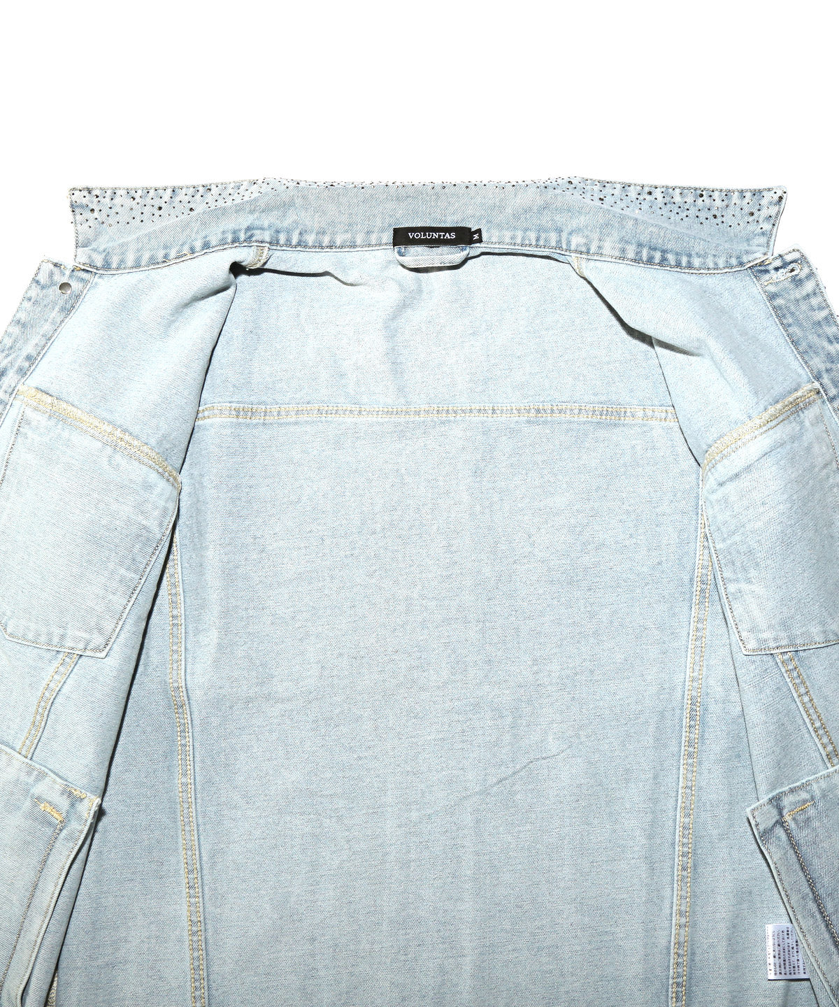 ラグスタイル LUXSTYLE ラインストーングラデーションデニムジャケット/ラインストーン ジーンズジャケット トラッカージャケット キラキラ グリッター おしゃれ （ブラック） ブラック