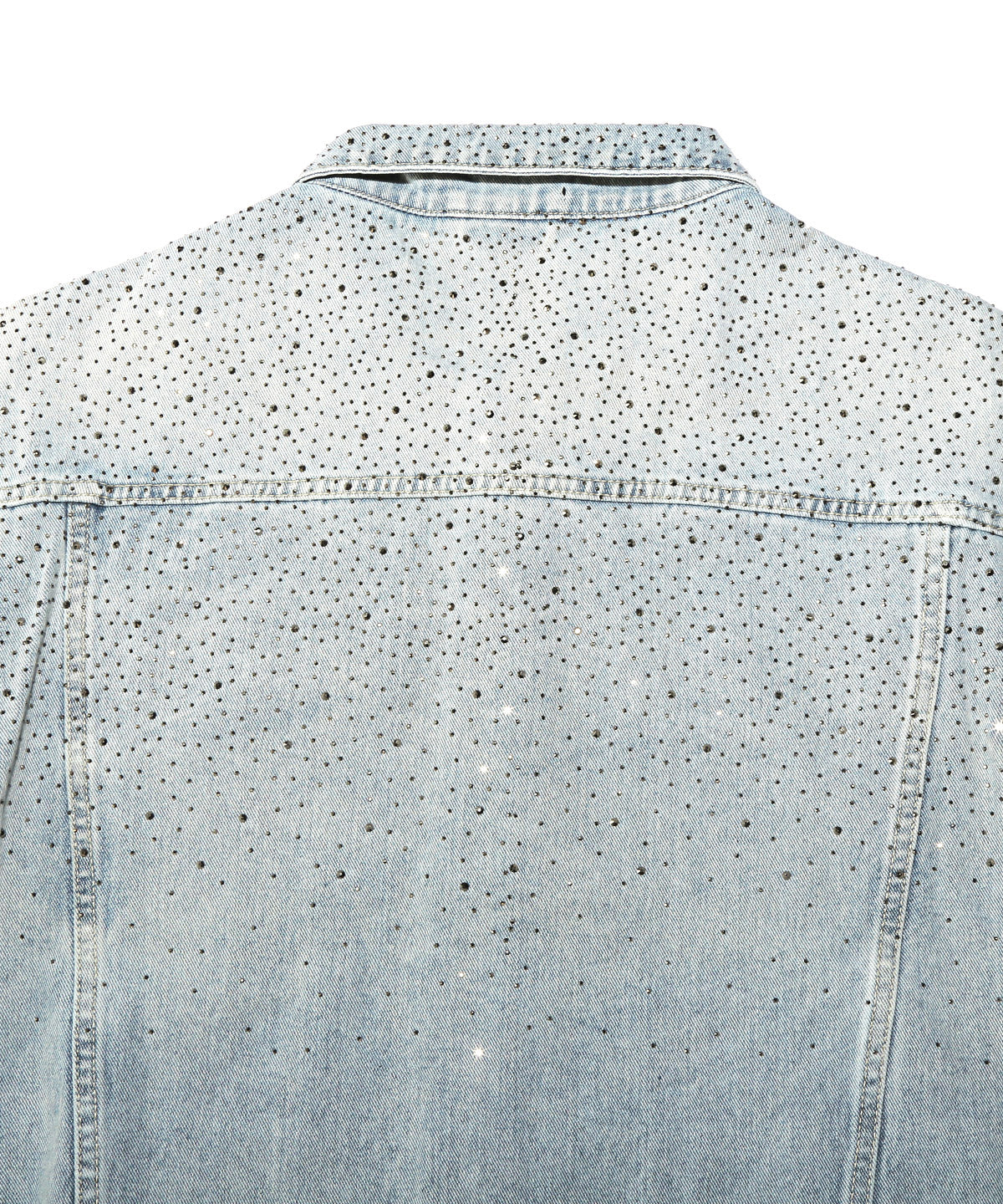 ラグスタイル LUXSTYLE ラインストーングラデーションデニムジャケット/ラインストーン ジーンズジャケット トラッカージャケット キラキラ グリッター おしゃれ （ブラック） ブラック