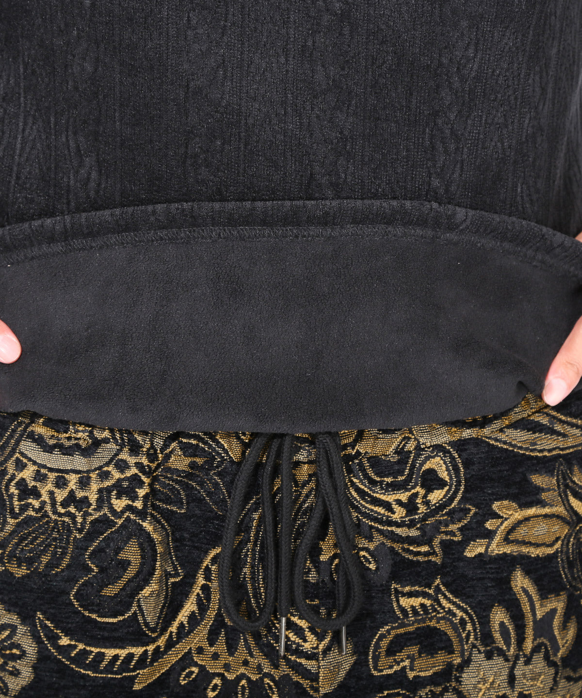 ラグスタイル LUXSTYLE ゴブラン織りペイズリー柄イージーパンツ/イージーパンツ ボトムス ペイズリー柄 ゴブラン織り フラワー 花柄 ウエストゴム 総柄 おしゃれ （ベージュ） ベージュ